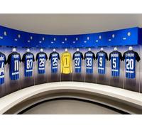 CORFOTO Tessuto 4.5x2.5m Spogliatoio Squadra di Calcio Sfondo Maglie Giocatori Inter Milan nello Spogliatoio del Club Sfondo Fotografico per Festa a Tema Sport Calcio Accessori Foto