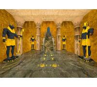 CORFOTO Tessuto 4,6x3m (15x10FT) Sfondo Tempio Egizio Antico Statue di Anubi Sala Dorata per Storia Festa Scolastica Bambini Adulti