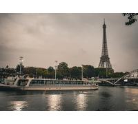 CORFOTO Tessuto 5.2x3m Sfondo Torre Eiffel Parigi Crociera sulla Senna Città Francese Sfondo Fotografico per Festa Matrimonio Viaggio Luna di Miele Accessori Foto