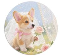 Corgi 1000 Pezzi Puzzle Pet Dog Puzzle Rotondo Per Lei O Lui Puzzle Creativo Arte Ecofriendly 1000pcs (67.5x67.5cm)