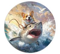 Corgi 1000 Pezzi Puzzle Rotondo Antistress Decompressione Puzzle Circolare Intrattenimento Per Adulti 1000pcs (67.5x67.5cm)
