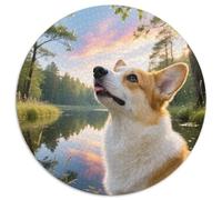 Corgi 1000 Pezzi Puzzles Pet Dog Puzzle Rotondo Per Adulti O Bambini Puzzle Creativo Arte Ecofriendly 1000pcs (67.5x67.5cm)