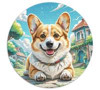 Corgi 1000 Pezzis Puzzle Rotondo Per Bambini Animali Di Tutto Il Mondo Per Educativo Per Adulti Difficile E Impossibile Idea Regalo Per Lei O Lui 1000pcs (67.5x67.5cm)