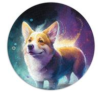 Corgi 1000-teiliges Puzzle, runde Papierpuzzles, Kunstwerk-Dekor, Intelligenzspielzeug für Familien-Indoor-Spiele, 1000 Stück (67,5x67,5cm)