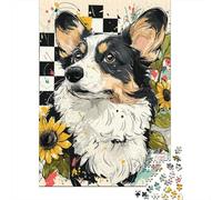 Corgi Art Print - Cute Dog Jigsaw Puzzle Impossible 1000 Pezzi Decorazione Per La Casa. Giochi Rilassamento E Intelligence Per Adulti E Ragazzi Da 14 Anni 38x26cm/1000pcs