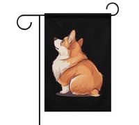 Corgi, bandiera da giardino a doppia faccia, per giardino, casa, decorazione per prato e patio