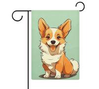 Corgi - Bandiere da giardino con cane carino, 30,5 x 45,7 cm, double face, bandiera estiva da giardino, decorazioni stagionali per le vacanze