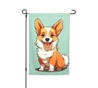 Corgi - Bandiere da giardino con cani carini per esterni, 30,5 x 45,7 cm, bandiera stagionale da giardino con occhielli, bandiera esterna per decorazioni per la casa sfondo fotografico