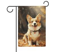 Corgi, bandiere da giardino per cani, 30,5 x 45,7 cm, doppia faccia, bandiera estiva da cortile, bandiere floreali da giardino, decorazioni stagionali per le vacanze