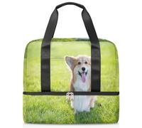 Corgi, borsone sportivo per donne, uomini, ragazzi, Kirls, grazioso cane Corgi, per il fine settimana, per la notte, separato, da 21 l, per viaggi, palestra, yoga, Colore, 21L, Organizer per borse