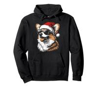 Corgi, Cappello da Babbo Natale, Divertente, Carino, Cane, Mamma, papà, Natale Felpa con Cappuccio