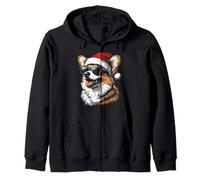 Corgi, Cappello da Babbo Natale, Divertente, Carino, Cane, Mamma, papà, Natale Felpa con Cappuccio