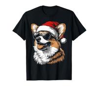 Corgi, Cappello da Babbo Natale, Divertente, Carino, Cane, Mamma, papà, Natale Maglietta