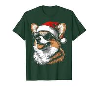 Corgi, Cappello da Babbo Natale, Divertente, Carino, Cane, Mamma, papà, Natale Maglietta