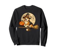 Corgi Cappello da Strega Jack O Lantern Pumpkin Full Moon Scopa Felpa