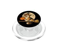 Corgi Cappello da strega Jack O Lantern Pumpkin Full Moon scopa PopSockets PopGrip per MagSafe
