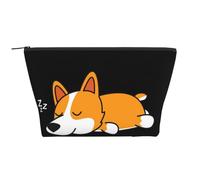 Corgi carino che dorme, Borsa da toilette Borsa per trucco Borsa per cosmetici Borsa da toilette da viaggio portatile