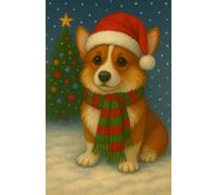Corgi Christmas Notebook| Festive 5.5” x 8.5” Journal for Dog Lovers | 120 Lined Pages | Cute Holiday Gift