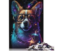 Corgi con gli occhiali Puzzle per adulti Premium 100% riciclato Puzzle difficili per bambini dai 12 anni in su Regalo di Natale 1000 pezzi (75x50 cm)