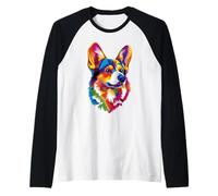 Corgi con i Colori dell'arcobaleno Cani Welsh Corgi Cardigan Maglia con Maniche Raglan
