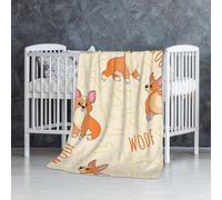 Corgi con ossa e parole,Coperta morbida, calda, anti-pilling, in flanella, peluche, 76 x 127 cm