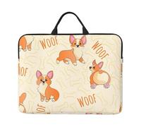 Corgi con ossa e parole, Custodia per laptop da 14 pollici, borsa per notebook, custodia per laptop, valigetta con maniglia