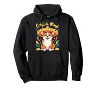 Corgi De Mayo Carino Cartone Animato Amante Del Cane Divertente Cinco De Mayo Felpa con Cappuccio