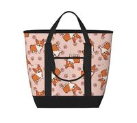 Corgi dei cartoni animati,Borsa porta pranzo grande capacità isolata per donne e uomini, lavoro, picnic, viaggi