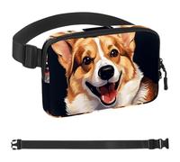 Corgi Dog-1277 Marsupio per uomini e donne, marsupio con tracolla regolabile, alla moda, borsa a tracolla ovunque, per viaggi all'aperto, corsa, escursionismo, Multicolore 06, 1.5x9.0x5.9in/4x23x15cm