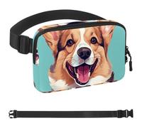 Corgi Dog-1310 Marsupio per uomini e donne, marsupio con tracolla regolabile, alla moda, borsa a tracolla ovunque, per viaggi all'aperto, corsa, escursionismo, Multicolore 08, 1.5x9.0x5.9in/4x23x15cm