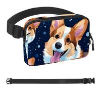 Corgi Dog-1310 Marsupio per uomini e donne, marsupio con tracolla regolabile, alla moda, borsa a tracolla ovunque, per viaggi all'aperto, corsa, escursionismo, Multicolore 06, 1.5x9.0x5.9in/4x23x15cm