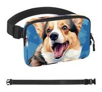 Corgi Dog-1321 - Marsupio a tracolla per uomo e donna, borsa da cintura per viaggi, casual, passeggiate, corsa, escursionismo, ciclismo, Multicolore 07, 1.5x9.0x5.9in/4x23x15cm