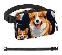 Corgi Dog-1321 - Marsupio a tracolla per uomo e donna, borsa da cintura per viaggi, casual, passeggiate, corsa, escursionismo, ciclismo, Multicolore 09, 1.5x9.0x5.9in/4x23x15cm
