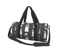 Corgi Dog Dog Paw Carino Carbone, Borsone da viaggio di grande capacità Borsa rotonda Borsa da viaggio sportiva Borsa da viaggio Borsa da fitness