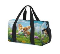 Corgi Dog Easter Egg Sport borsone per bambini ragazze ragazzi donne uomini notte weekend borsa da viaggio Tote Carry palestra casual borsone