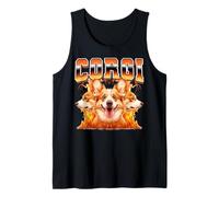 Corgi Dog Flames Bootleg stile anni '90 Canotta