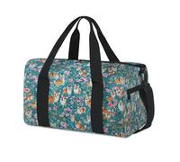Corgi Dog Flower Sport Duffel Bags per Bambini Ragazze Ragazzi Donne Uomini Pernottamento Weekender Borsa Da Viaggio Tote Carry Palestra Casual Duffel Borse