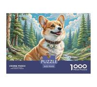 Corgi Dog Forest Scene Premium Cardboard Fun Relaxing Game, Great for Unwinding, Reducing Pressure And Enjoying Life 70x50cm/1000pcs