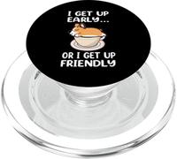 Corgi Dog I Get Up Early Coffee Funny Puppy Dogs Lovers PopSockets PopGrip per MagSafe