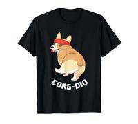 Corgi Dog Lovers Corg-Dio, Palestra Cardio, sfacciato e Divertente Maglietta