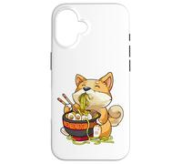 Corgi-Dog Mangiare Ciotola di Ramen Pho Noodle Soup Giappone Kawaii Custodia per iPhone 16