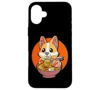 Corgi-Dog Mangiare Ciotola di Ramen Pho Noodle Soup Giappone Kawaii Custodia per iPhone 16 Plus