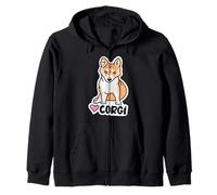 Corgi Dog Mom Pembroke Welsh Corgi Dad Kawaii Doodles Felpa con Cappuccio