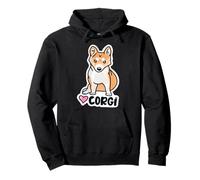 Corgi Dog Mom Pembroke Welsh Corgi Dad Kawaii Doodles Felpa con Cappuccio