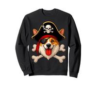 Corgi Dog Pirate Jolly Roger Bandiera Halloween Ragazzi Ragazze Bambini Felpa