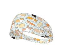 Corgi Dog Printing One-Pack Comoda fascia elastica per esercizi atletici 10,9 x 34 cm morbida e traspirante