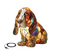 Corgi Dog Ranch - Lampada da comodino luminosa con resina colorata USB A+C, luce notturna da tavolo a LED a tema cane con luce calda KYm304 (giallo, 15 cm)