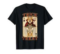 Corgi Dog Trick or Treat Devil Angel - Giocatore di Carte da Gioco Maglietta