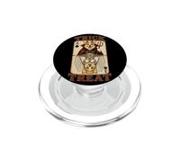 Corgi Dog Trick or Treat Devil Angel - Giocatore di carte da gioco PopSockets PopGrip per MagSafe