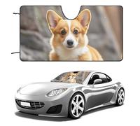 Corgi Dogs - Parasole per parabrezza auto, mantiene fresco l'interno dell'auto, 129,5 x 71,1 cm, parasole pieghevole per finestrino anteriore, scudo termico per SUV, camion, blocca i raggi UV